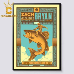 Zach Bryan Snapdragon Stadium 2026 Tour San Diego California July 31st August 1st Home Decor Poster Canvas