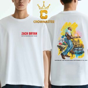 Zach Bryan The Woodlands 2026 Tour Dover DE September 18th 19th Two Sided T-Shirt