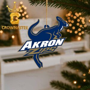 Akron Zips Logo Christmas Decor Ornament