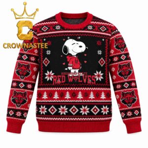 Arkansas State Red Wolves Adorable Snoopy Christmas Ugly Sweater