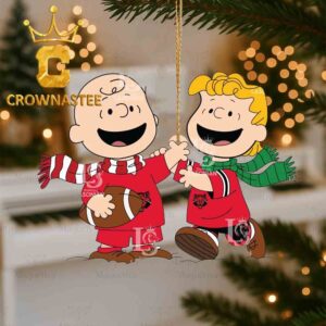 Arkansas State Red Wolves Charlie Brown And Linus Football Christmas Tree Decor Ornament