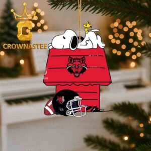 Arkansas State Red Wolves Snoopy Chill Football Christmas Tree Decor Ornament