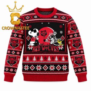Arkansas State Red Wolves Snoopy NCAA Christmas Ugly Sweater