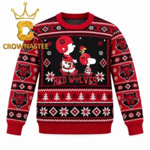 Arkansas State Red Wolves Snoopy Sport Christmas Ugly Sweater