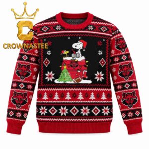Arkansas State Red Wolves Snoopy Sport Christmas Ugly Sweatshirt
