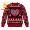 Arkansas State Red Wolves Stitch Valentine Heart Strings Christmas Ugly Sweater