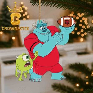 Arkansas State Red Wolves Sully And Mike Football Christmas Tree Decor Ornament