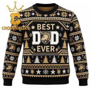 Army Black Knights Best Dad Ever Christmas Ugly Sweater