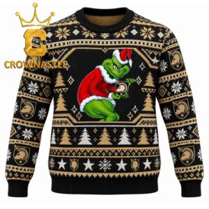Army Black Knights Grinch Stolen Logo Christmas Ugly Sweater