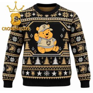 Army Black Knights Pooh Bear Christmas Ugly Sweater