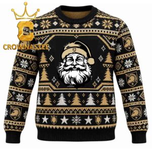 Army Black Knights Santa Claus Head Christmas Ugly Sweater