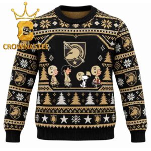 Army Black Knights Snoopy And Friend Christmas Ugly Sweater