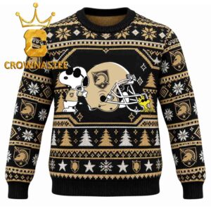 Army Black Knights Snoopy Football Helmet Christmas Ugly Sweater