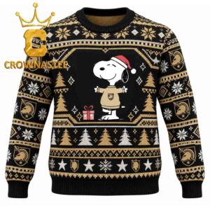 Army Black Knights Snoopy With Gift Christmas Ugly Sweatshirt