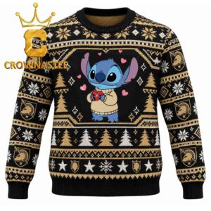 Army Black Knights Stitch Christmas Ugly Sweater