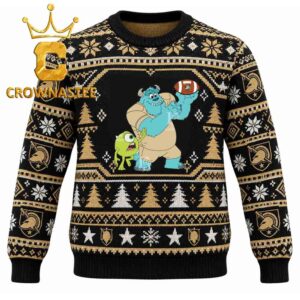 Army Black Knights Sully And Mike Monsters Christmas Ugly Sweater
