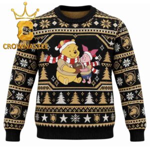 Army Black Knights Winnie the Pooh And Piglet Football Christmas Ugly Sweater