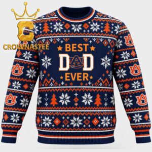 Auburn Tigers Best Dad Ever Christmas Ugly Sweater