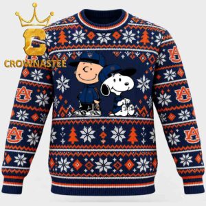 Auburn Tigers Charlie Brown Snoopy Christmas Ugly Sweater