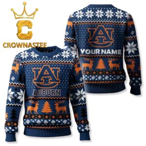 Auburn Tigers Custom Name Christmas Ugly Sweater