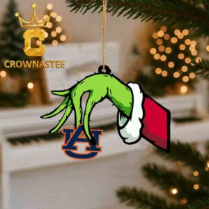 Auburn Tigers Grinch Hand Stole Logo Christmas Ornamnent