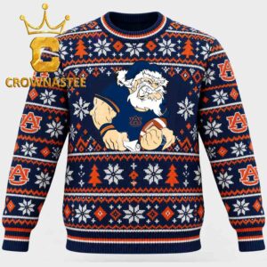 Auburn Tigers Santa Claus Angry Christmas Ugly Sweater