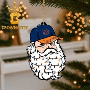 Auburn Tigers Santa Claus Face Christmas Ornament