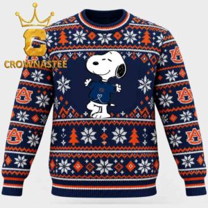 Auburn Tigers Snoopy Cartoon Christmas Ugly Sweater