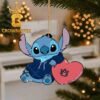 Auburn Tigers Stitch Hugging Heart Christmas Tree Decor Ornament