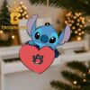 Auburn Tigers Stitch Hugging Heart Christmas Tree Decor Ornament