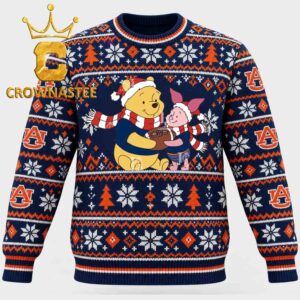 Auburn Tigers Winnie the Pooh & Piglet Football Christmas Ugly Sweater