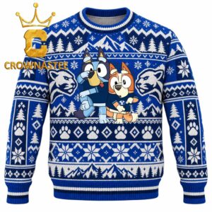BYU Cougars Bluey And Bingo Christmas Ugly Sweater