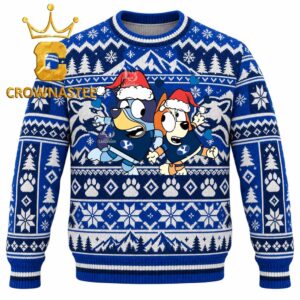 BYU Cougars Bluey Christmas Ugly Sweatshirt