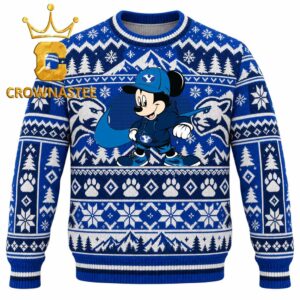 BYU Cougars Cool Mickey Mouse Nike Christmas Ugly Sweater
