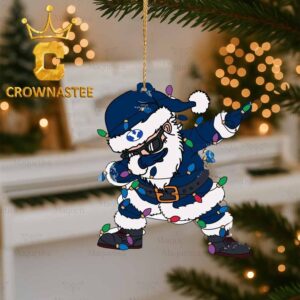 BYU Cougars Dabbing Santa Claus Christmas Ornament
