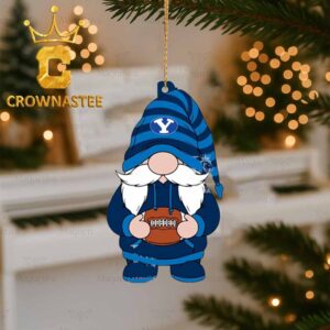 BYU Cougars Gnome Football Christmas Tree Decor Ornament