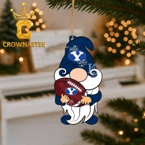 BYU Cougars Gnomes Football Christmas Decor Ornament