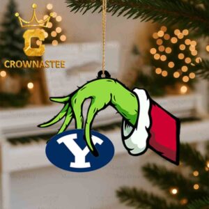 BYU Cougars Grinch Hand Stole Logo Christmas Tree Decor Ornament