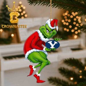 BYU Cougars Grinch Stole Logo Christmas Tree Decor Ornament