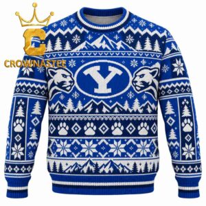 BYU Cougars Logo Christmas Pattern Ugly Sweatshirt