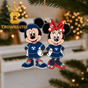 BYU Cougars Mickey And Minnie Christmas Tree Decor Ornament
