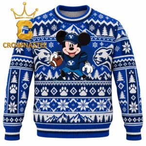 BYU Cougars Mickey Mouse Christmas Ugly Sweater