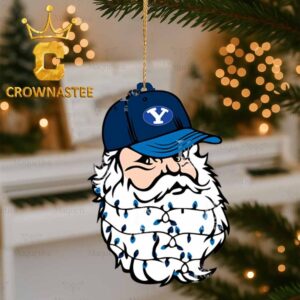 BYU Cougars Santa Claus Face Christmas Tree Decor Ornament