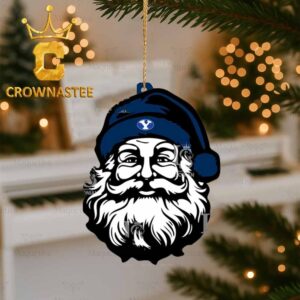 BYU Cougars Santa Claus Head Christmas Tree Decor Ornament