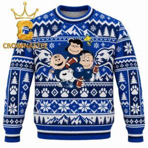 BYU Cougars Snoopy And Friends Sport Christmas Ugly Sweatshirt