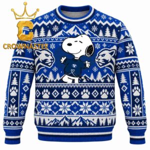 BYU Cougars Snoopy Cartoon Christmas Ugly Sweater