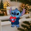 BYU Cougars Stitch Hugging Big Heart Christmas Tree Decor Ornament