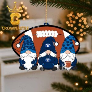 BYU Cougars Three Gnome Football Christmas Tree Decor Ornament