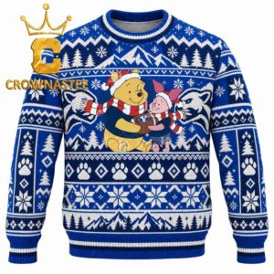 BYU Cougars Winnie the Pooh & Piglet Football Christmas Ugly Sweater