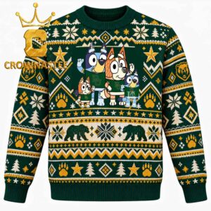 Baylor Bears Bluey And Bingo Family Christmas Ugly Sweater
